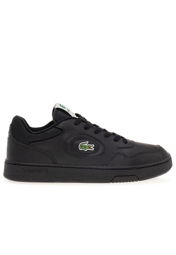 Buty Lacoste Lineset 746SMA0045-02H - czarne. Okazja: na co dzień. Zapięcie: sznurówki. Kolor: czarny. Materiał: guma, skóra. Szerokość cholewki: normalna. Wzór: aplikacja