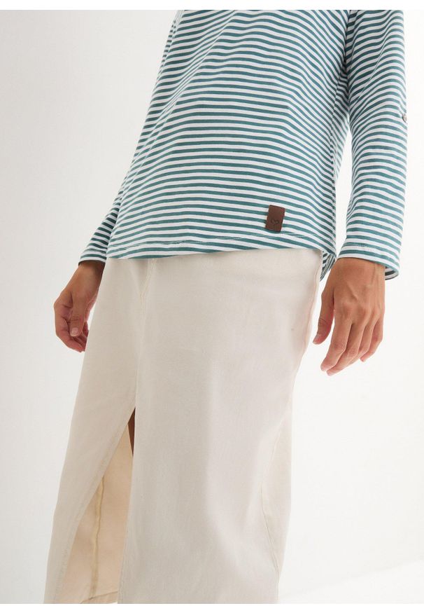 bonprix - Bluzka z długim rękawem i. Kolor: niebieski. Materiał: bawełna. Długość rękawa: długi rękaw. Długość: długie