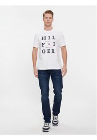 TOMMY HILFIGER - Tommy Hilfiger T-Shirt Box Flag Logo Tee MW0MW33690 Biały Regular Fit. Kolor: biały. Materiał: bawełna #4
