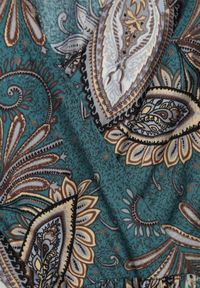 Born2be - Zielona Sukienka Anastolea. Kolor: zielony. Długość rękawa: długi rękaw. Wzór: kolorowy, aplikacja, paisley. Typ sukienki: kopertowe. Styl: boho. Długość: maxi #8