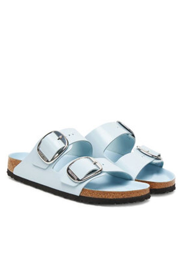Birkenstock Klapki Arizona Big Buckle Hex 1030374 Błękitny. Kolor: niebieski. Materiał: skóra