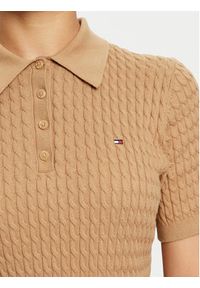 TOMMY HILFIGER - Tommy Hilfiger Sweter WW0WW43957 Beżowy Regular Fit. Kolor: beżowy. Materiał: bawełna