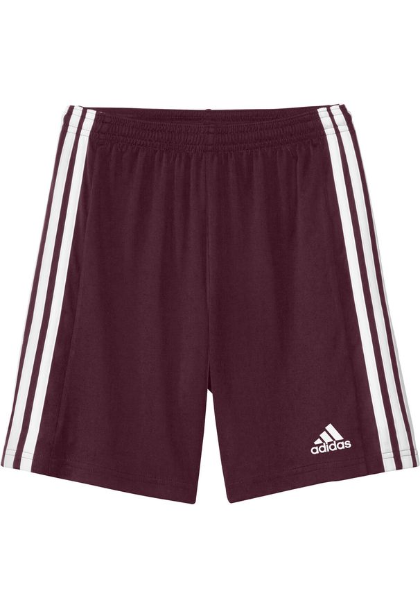 Adidas - Spodenki piłkarskie dla dzieci adidas Squadra 21 Short. Kolor: czerwony, wielokolorowy, brązowy, biały. Materiał: poliester. Długość: krótkie. Styl: sportowy