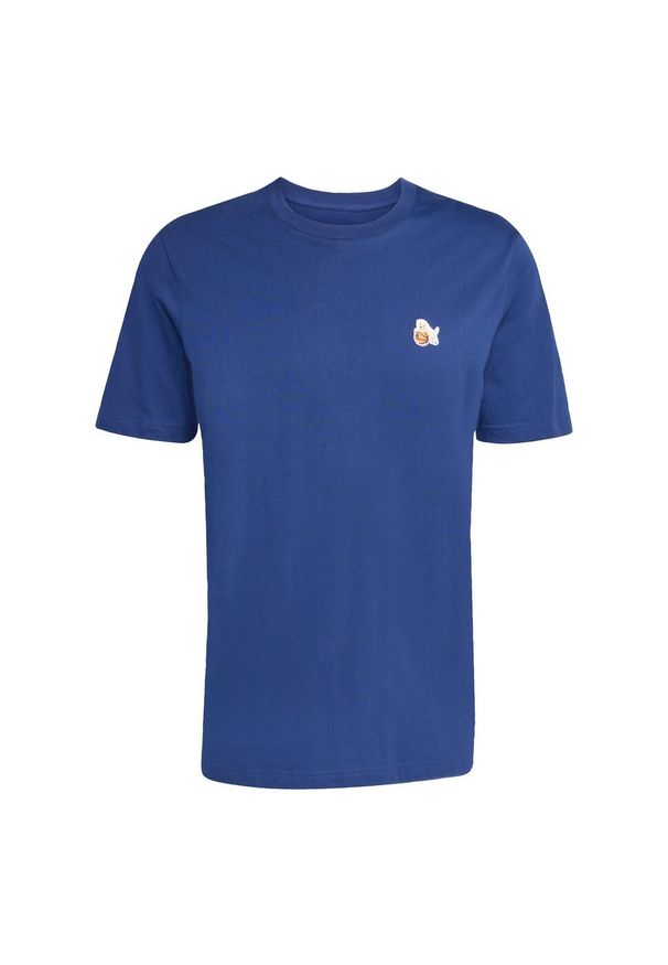 Adidas - Koszulka Dog Hoop Patch Graphic Tee. Kolor: niebieski. Materiał: bawełna. Wzór: aplikacja, motyw zwierzęcy