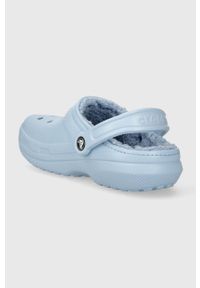Crocs klapki Classic Lined Clog damskie kolor niebieski 203591. Nosek buta: okrągły. Kolor: niebieski. Materiał: materiał #5