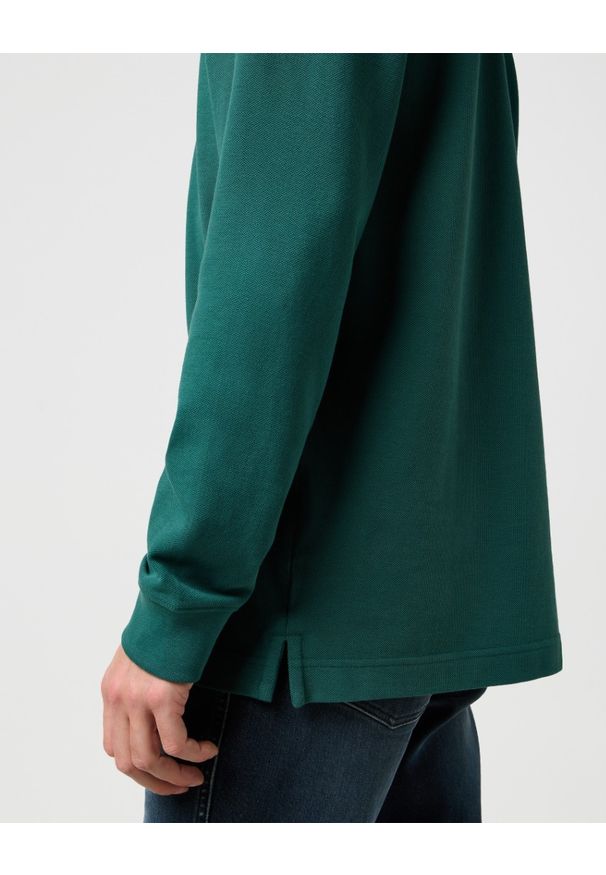 Wrangler - MESKA KOSZULKA POLO WRANGLER LS POLO SHIRT BISTRO GREEN 112371507. Typ kołnierza: polo