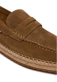 TOMMY HILFIGER - Tommy Hilfiger Espadryle Flexible Hilfiger Sde Espadrille FM0FM05794 Brązowy. Kolor: brązowy. Materiał: skóra, zamsz #3