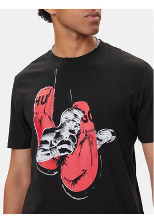 Hugo - HUGO T-Shirt Diboxer 50542560 Czarny Regular Fit. Kolor: czarny. Materiał: bawełna