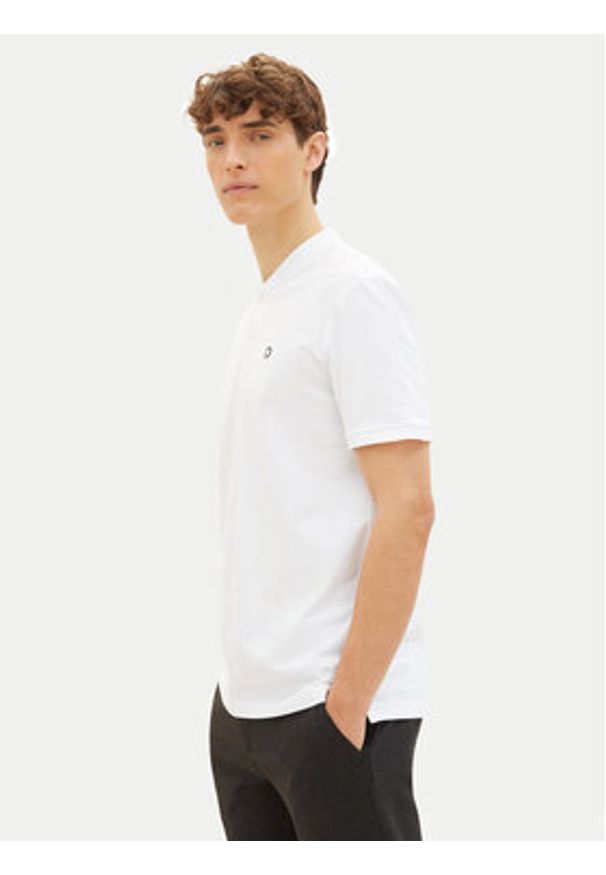 Tom Tailor Denim Polo 1041183 Biały Regular Fit. Typ kołnierza: polo. Kolor: biały. Materiał: bawełna