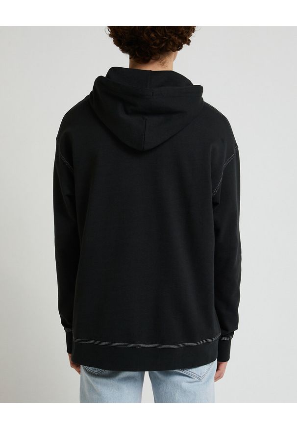 Lee - LEE LOOSE SEASONAL HOODIE MĘSKA BLUZA Z KAPTUREM KANGURKA WASHED BLACK LL26FTON 112331482. Typ kołnierza: kaptur