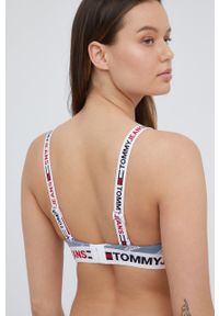 TOMMY HILFIGER - Tommy Hilfiger biustonosz wzorzysty. Kolor: niebieski. Materiał: bawełna, dzianina. Rodzaj stanika: odpinane ramiączka #4