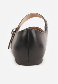 Born2be - Czarne Eleganckie Balerinki z Paskiem z Klamerką i Kwadratowym Noskiem Brilea. Okazja: na co dzień, na uczelnię. Zapięcie: pasek. Kolor: czarny. Materiał: jeans. Styl: elegancki #5