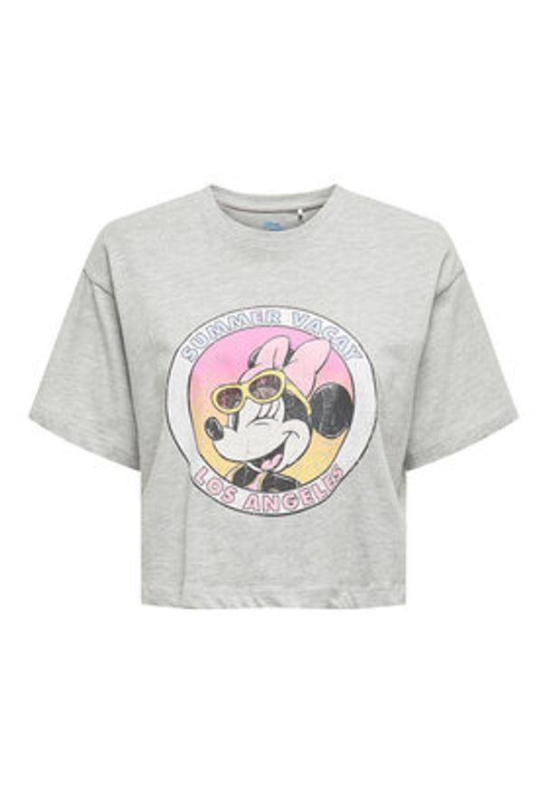 only - ONLY T-Shirt Mickey Minnie 15348126 Szary Regular Fit. Kolor: szary. Materiał: bawełna