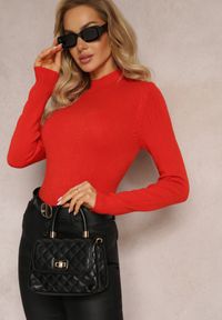 Renee - Pomarańczowy Golf z Długim Rękawem Eruwen. Typ kołnierza: golf. Kolor: pomarańczowy. Materiał: dzianina, tkanina. Długość rękawa: długi rękaw. Długość: długie. Sezon: zima, jesień #3