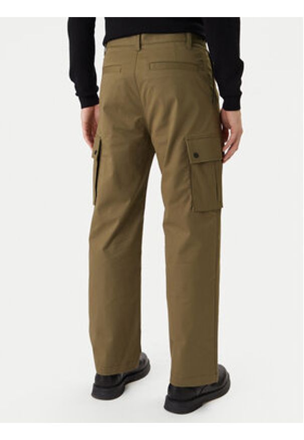 Hugo - HUGO Spodnie materiałowe Craysen 50553180 Zielony Straight Fit. Kolor: zielony. Materiał: bawełna