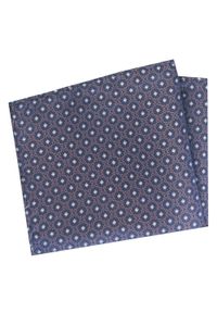 Poszetka Męska, Elegancka - Alties - Groszki na Niebieskim Tle. Kolor: niebieski. Materiał: poliester. Wzór: grochy
