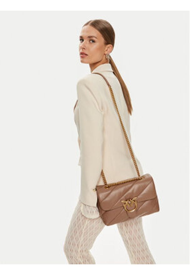 Pinko Torebka Love Classic Puff Cl AI 23-24 100038 A0F2 Brązowy. Kolor: brązowy. Materiał: skórzane