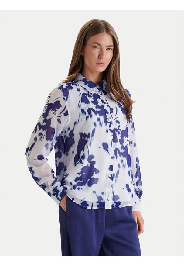 Calvin Klein Koszula LV044F123G Niebieski Relaxed Fit. Kolor: niebieski. Materiał: syntetyk