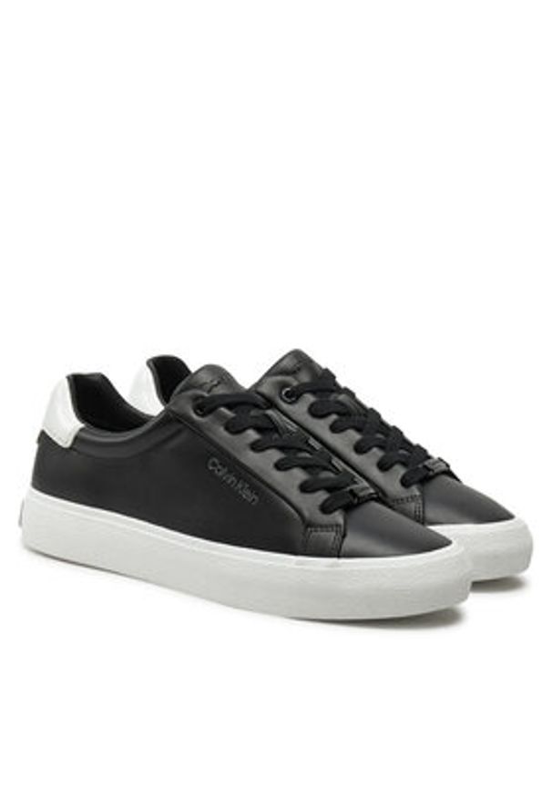 Calvin Klein Sneakersy Vulc Lace Up Texture Fox - Lth HW0HW02439 Czarny. Kolor: czarny. Materiał: skóra