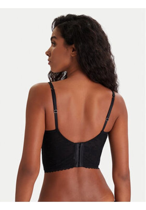 Hunkemöller Biustonosz z fiszbiną Darcy 302364 Czarny. Kolor: czarny. Materiał: syntetyk