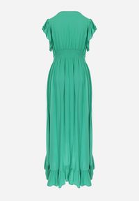 Born2be - Zielona Wiskozowa Sukienka z Kopertowym Dołem i Dekoltem Lail. Kolor: zielony. Materiał: wiskoza. Typ sukienki: kopertowe #7