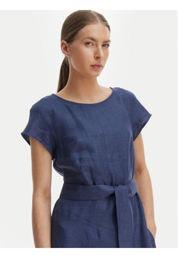 Weekend Max Mara Sukienka letnia Esordio 2615221052 Granatowy Regular Fit. Kolor: niebieski. Materiał: len. Sezon: lato