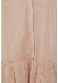 Y.A.S sukienka bawełniana kolor beżowy mini rozkloszowana. Kolor: beżowy. Materiał: bawełna. Długość rękawa: długi rękaw. Typ sukienki: rozkloszowane. Długość: mini #4