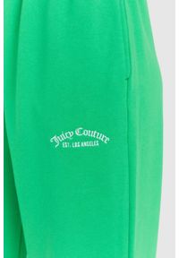 Juicy Couture - JUICY COUTURE Zielone spodnie damskie wendy recycled z haftowanym logo. Kolor: zielony. Materiał: dresówka. Wzór: haft