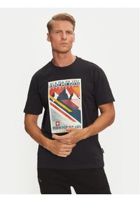 Napapijri T-Shirt S-Portalet Ss NP0A4I3E Czarny Relaxed Fit. Kolor: czarny. Materiał: bawełna #1