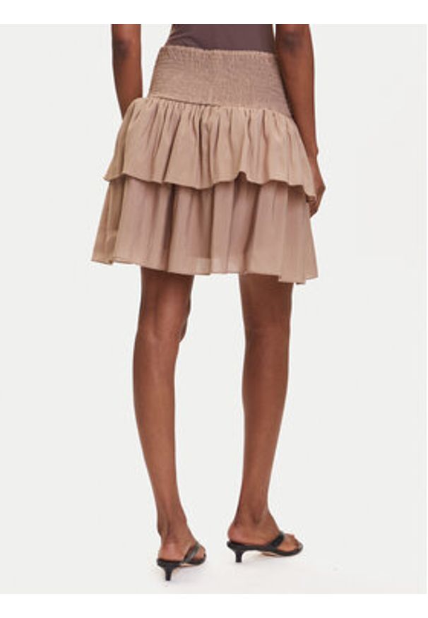 Vero Moda Spódnica mini Clara 10336425 Beżowy Regular Fit. Kolor: beżowy. Materiał: wiskoza