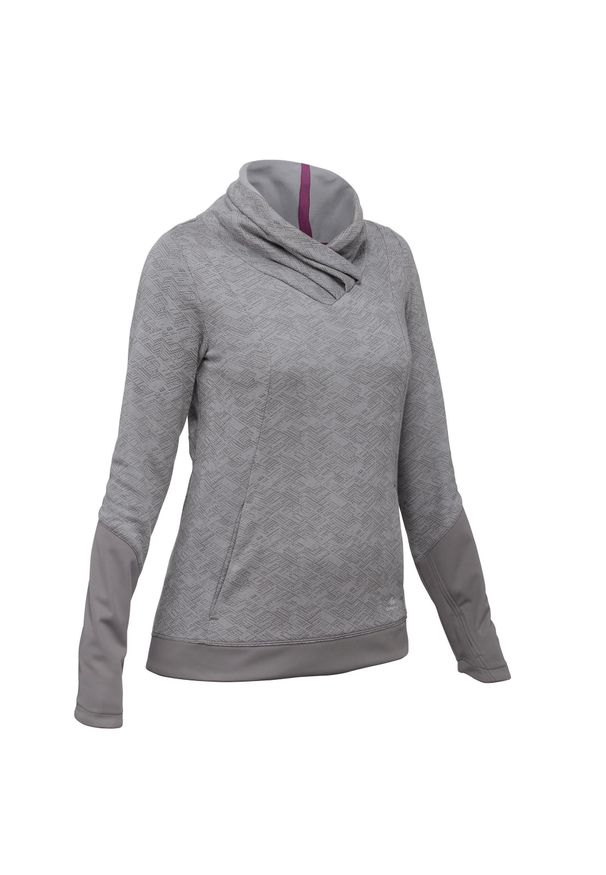 quechua - Sweter turystyczny | NH500 damski. Kolor: szary. Materiał: poliester, materiał, bawełna. Długość: długie