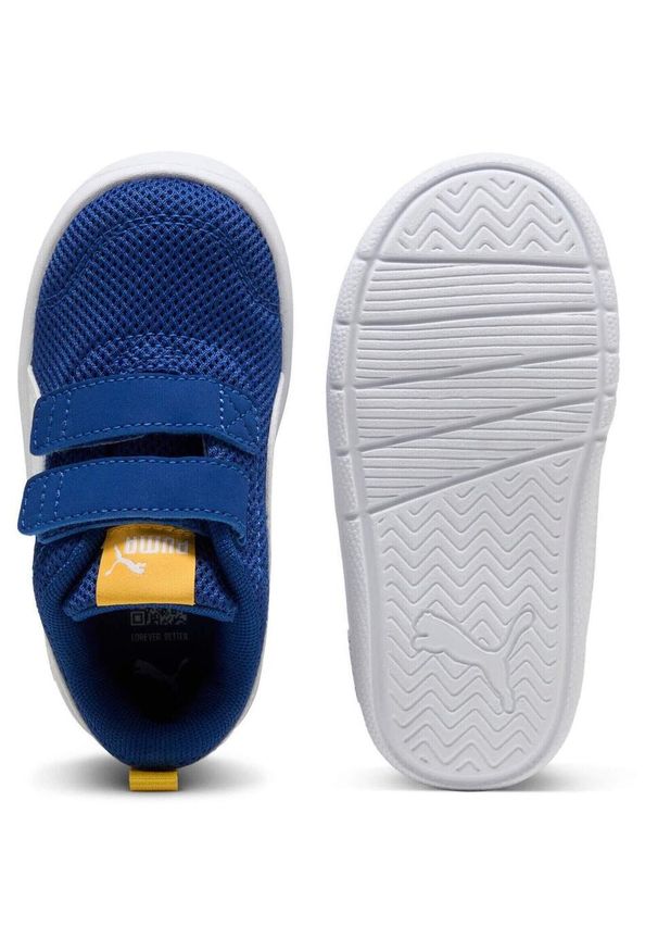 Buty sportowe dla dzieci Puma Courtflex V3 Mesh Inf Clyde Royal puma W. Okazja: na uczelnię. Kolor: żółty, niebieski, wielokolorowy, biały. Materiał: mesh. Sport: joga i pilates