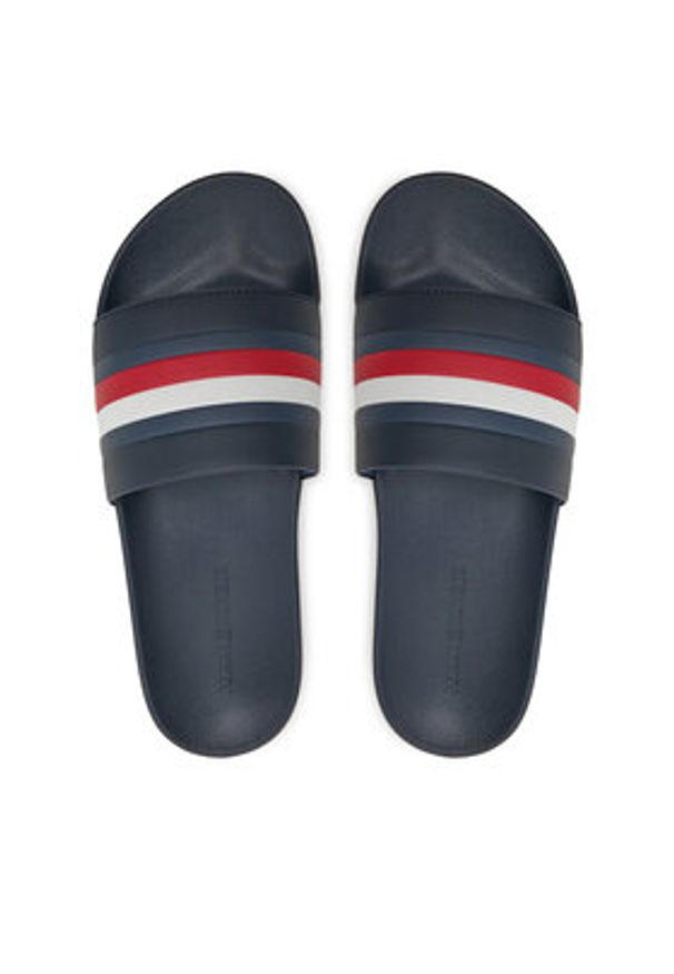 TOMMY HILFIGER - Tommy Hilfiger Klapki Pool Slide FM0FM05233 Granatowy. Kolor: niebieski