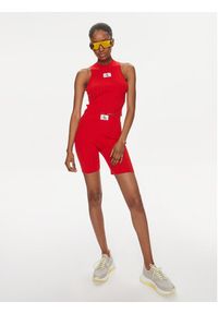 Calvin Klein Jeans Top Label J20J223151 Czerwony Slim Fit. Kolor: czerwony. Materiał: lyocell #3