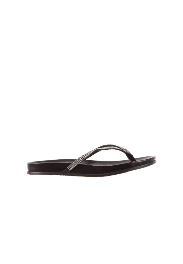 Klapki Bayla-163 17-189 Black, Czarny, Skóra naturalna. Okazja: na co dzień. Kolor: czarny. Materiał: skóra. Wzór: aplikacja. Styl: casual