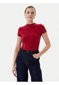 Guess T-Shirt W4BI26 J1314 Bordowy Regular Fit. Kolor: czerwony. Materiał: bawełna
