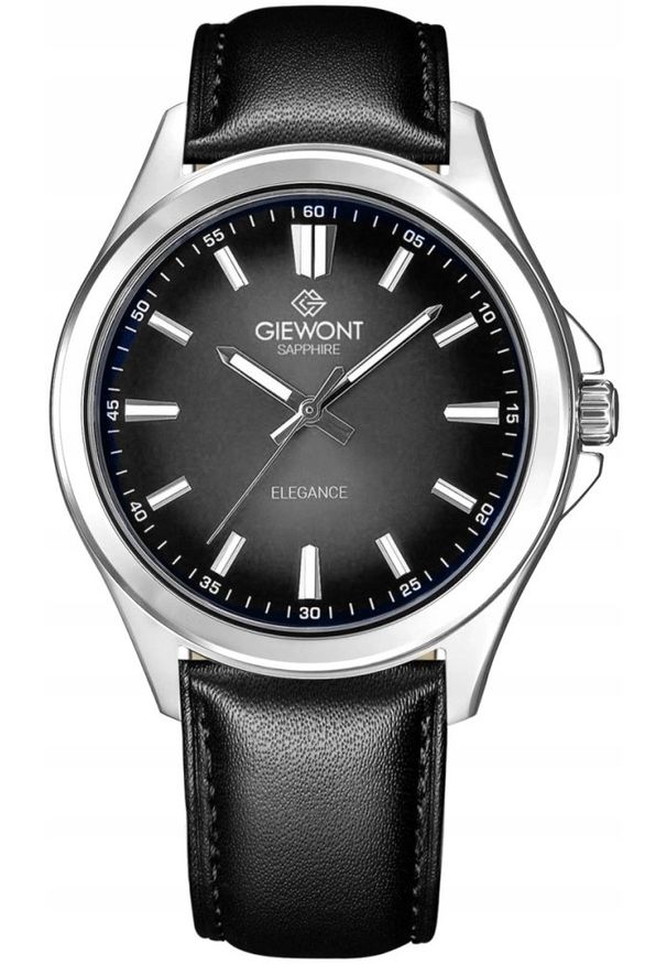 Zegarek Giewont Zegarek Męski Giewont Elegance Sapphire Czarny GW5160-A2. Kolor: czarny