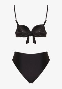 Renee - Czarne Bikini Majtki Figi i Biustonosz z Metaliczną Ozdobą Kinalenna. Kolor: czarny. Wzór: aplikacja #4