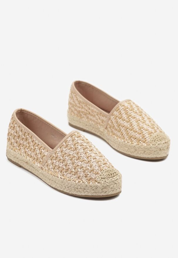Born2be - Beżowe Espadryle z Ozdobną Plecionką Nimilithae. Okazja: na co dzień. Kolor: beżowy. Materiał: jeans. Sezon: lato. Styl: elegancki, casual