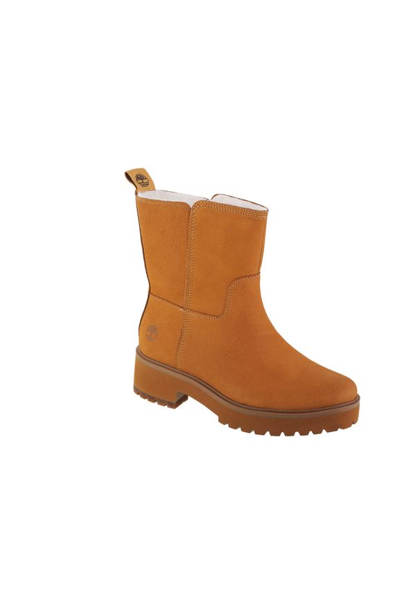 Buty zimowe damskie, Timberland Carnaby Cool Wrmpullon WR. Kolor: brązowy, żółty. Sezon: zima. Styl: sportowy