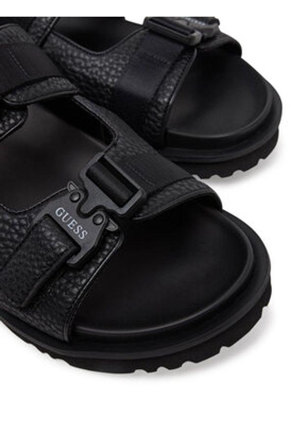 Guess Klapki FMJBAH ELE03 Czarny. Kolor: czarny. Materiał: skóra