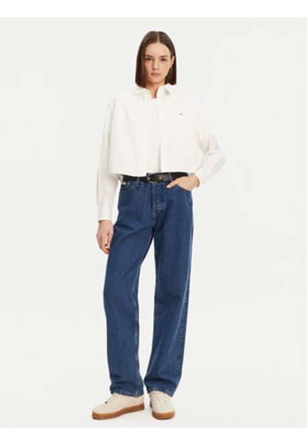 Tommy Jeans Koszula DW0DW19354 Biały Relaxed Fit. Kolor: biały. Materiał: bawełna