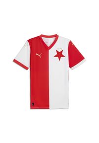 Puma - Męska koszulka domowa SK Slavia Praga 24/25 PUMA White Red. Kolor: czerwony, biały, wielokolorowy. Sport: piłka nożna