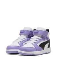 Puma - PUMA Rebound V6 Mid Toddlers' Sneakers PUMA Team Violet Black White Purple. Kolor: fioletowy, biały, wielokolorowy, czarny. Sport: turystyka piesza