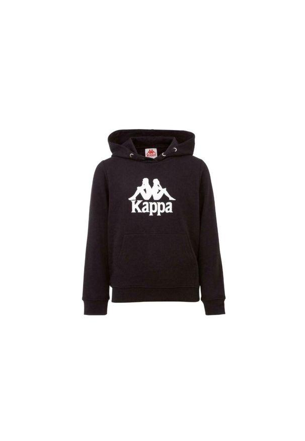 Kappa Taino Kids Hoodie, chłopięca bluza, czarna. Okazja: na co dzień. Kolor: czarny. Materiał: bawełna. Styl: casual