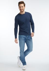 Mustang - MUSTANG Slub Longsleeve MĘSKA KOSZULKA Z DŁUGIM RĘKAWEM LONGSLEEVE DRESS BLUES 1007048 5334. Długość rękawa: długi rękaw. Długość: długie #6