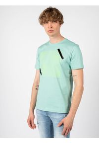 Antony Morato T-shirt | MMKS02021-FA100227 | Mężczyzna | Turkusowy. Okazja: na co dzień. Kolor: turkusowy. Materiał: bawełna. Wzór: nadruk, aplikacja. Styl: casual #4