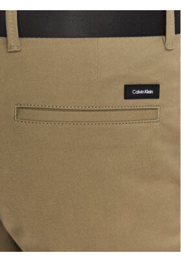 Calvin Klein Szorty materiałowe Modern Twill K10K111788 Zielony Slim Fit. Kolor: zielony. Materiał: bawełna