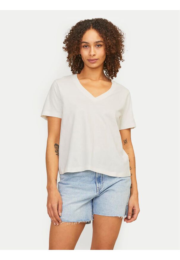 JJXX T-Shirt Annie 12255655 Biały Regular Fit. Kolor: biały. Materiał: bawełna