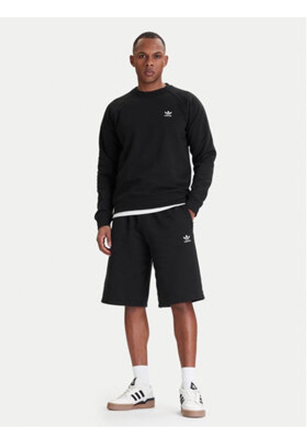 Adidas - adidas Bluza Trefoil Essentials IY4932 Czarny Regular Fit. Kolor: czarny. Materiał: bawełna